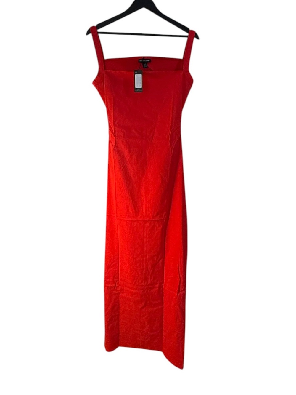 PrettyLittleThing Red Square-Neck, Backless, Red Maxi Dress